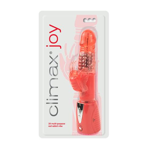 Climax Joy 3x Multi-Purpose Rabbit Vibe - Red