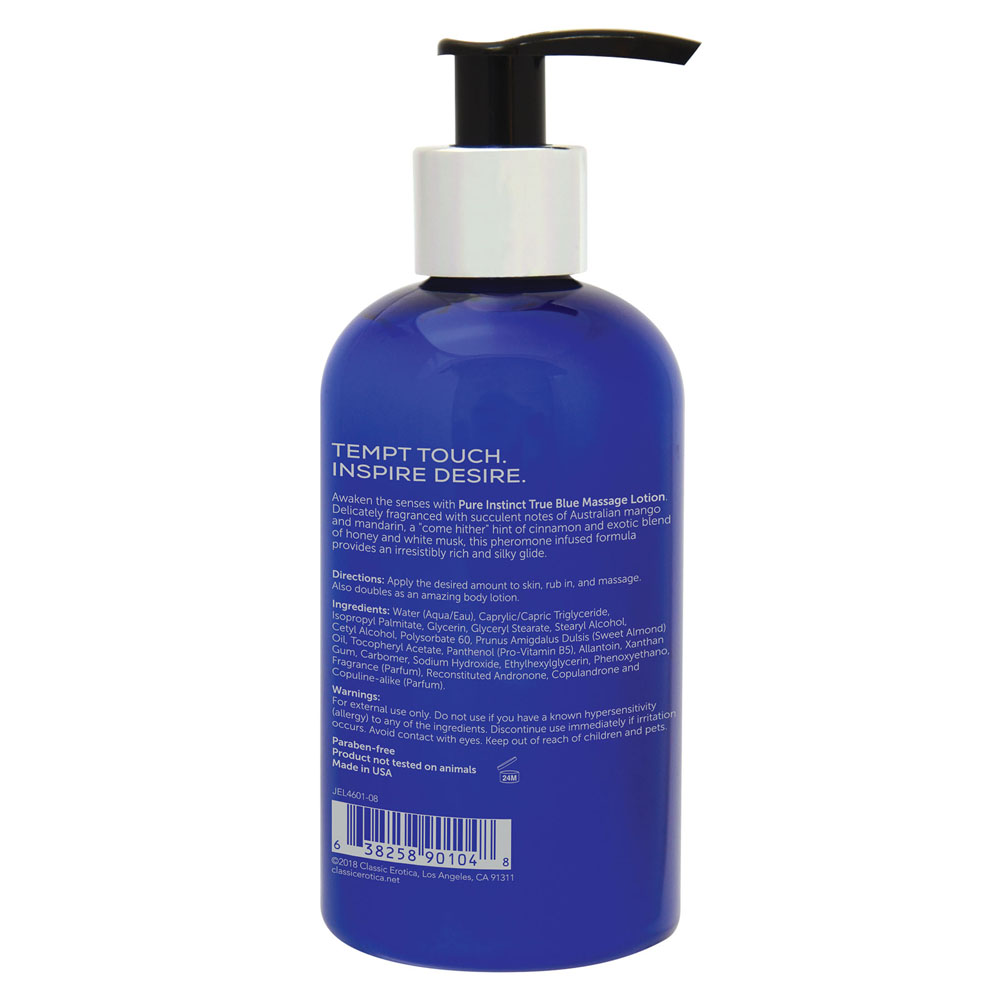 Pure Instinct Pheromone Massage Lotion True Blue 236 ml | 8 Fl Oz