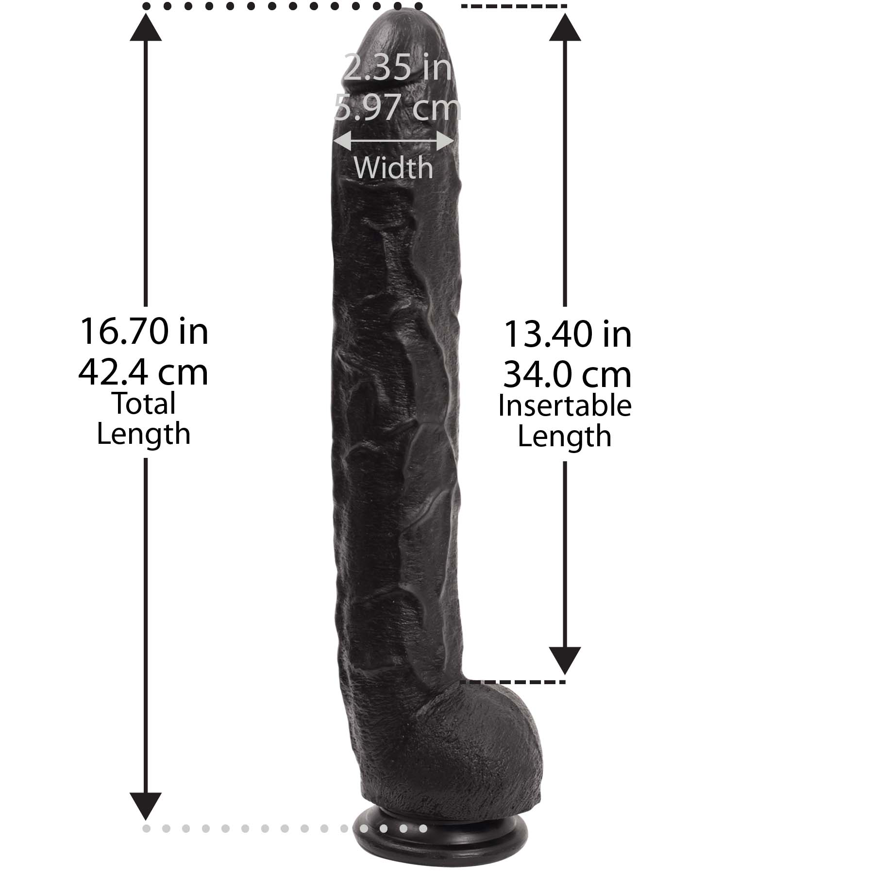 Dick Rambone Cock - 17 Inch - Black - Bulk