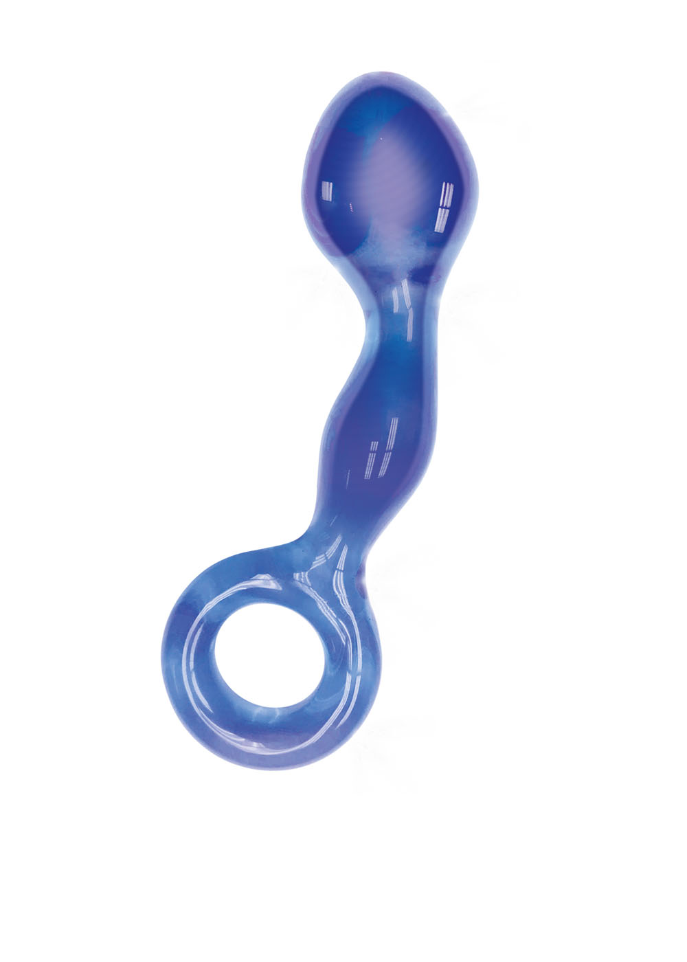 The 9's First Glass G-Ring Anal & Pussy Stimulator - Blue