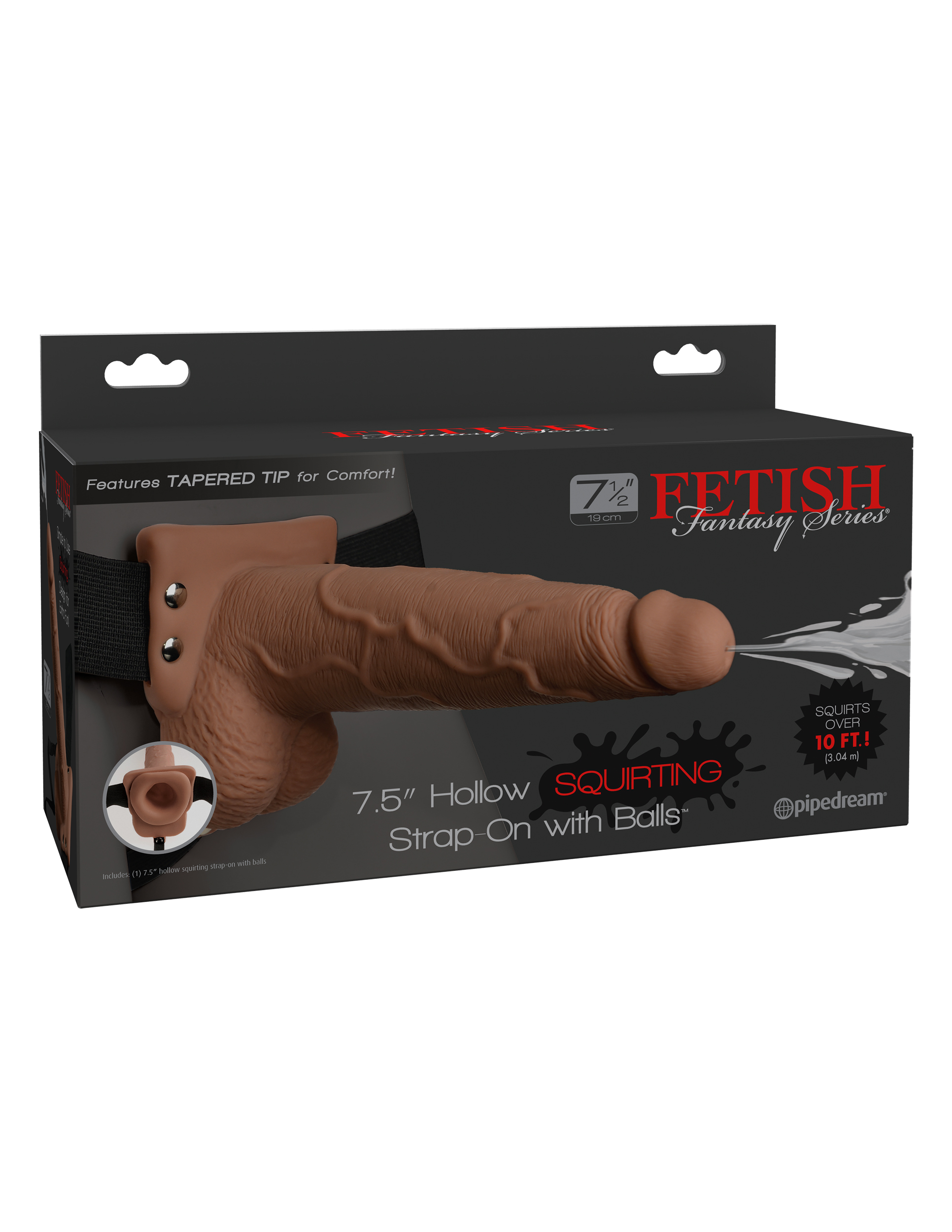 Fetish Fantasy Series 7.5" Hollow Squirting Strap-on With Balls -