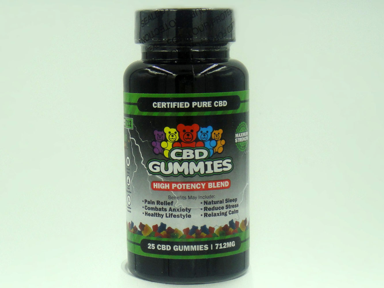 Hemp Bombs High Potency Blend Mood Enhancement  Gummies - 25ct Bottle 712mg