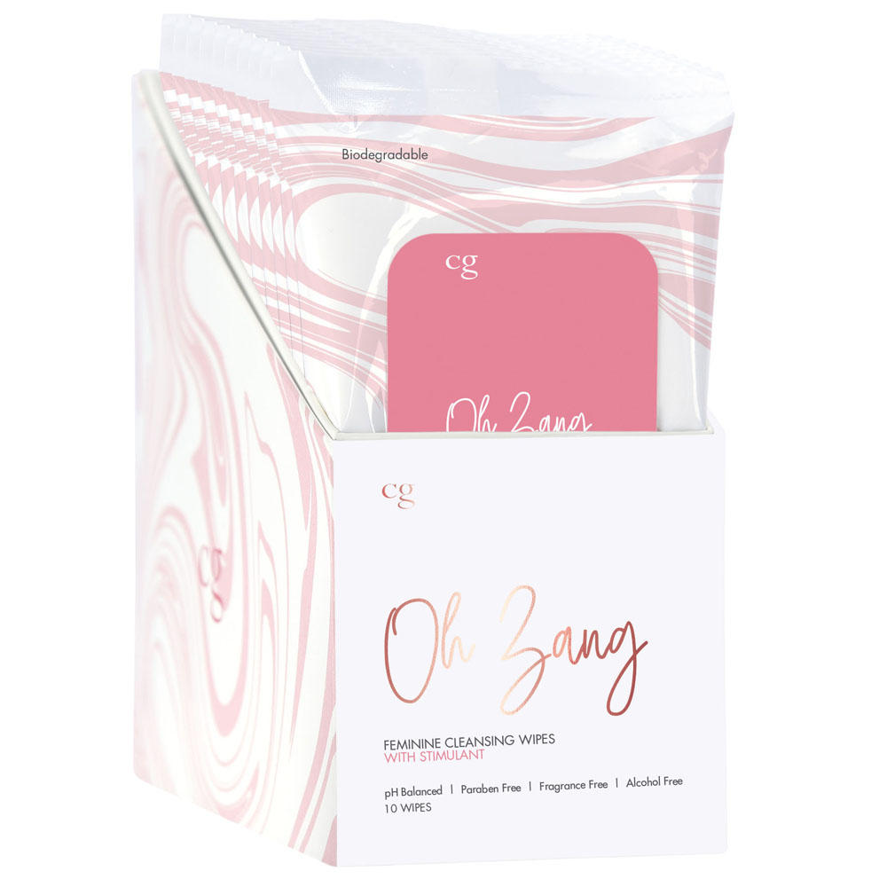 Oh Zang Feminine Cleansing Wipes With Stimulant - 10 Piece Display