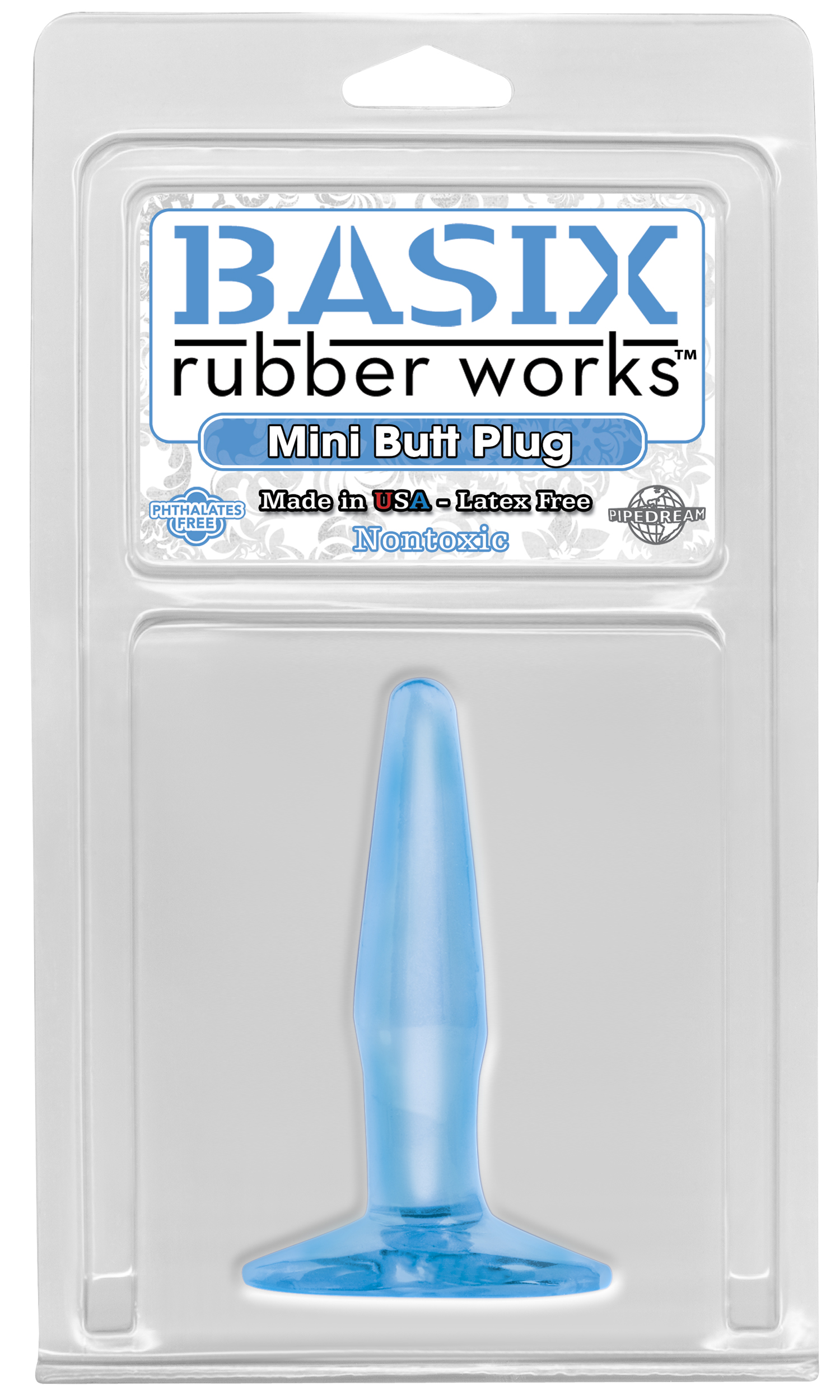 Basix Mini Butt Plug 4.5 Inch - Blue